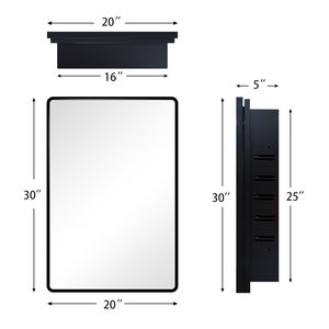 خزانة فاخرة حديثة بمرآة ليد إضاءة معدنية مضيئة للحمام أثاث منزلي لتخزين الأدوية خزانة مع مرآة - Product Image 4