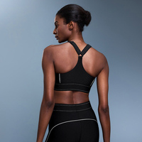 Soutien-gorge de sport haute performance pour femme, antichoc, à bretelles réglables, push-up, pour le yoga et l'entraînement, type crop top