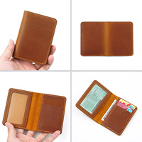 Tempat kartu kulit sapi model baru, dompet kartu kulit sapi sepenuhnya dengan sertifikat keaslian untuk kartu kredit ID dan kartu lainnya