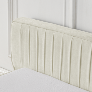 โครงเตียงปรับระดับได้ขนาดควีนไซส์ หุ้มผ้าเชนิลล์แบบจีบ พร้อมฐานเตียงแบบยกพื้น หัวเตียงทำจากไม้เนื้อแข็ง - Product Image 4