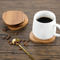 Sous-verre en bois personnalisé, tapis de boisson en bois naturel et protection de table, tapis de tasse vierge personnalisé pour café