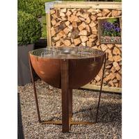 Grill de camping portable en acier corten, barbecue robuste