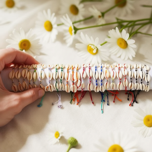 Bracciale con conchiglie e quattro perle, set di gioielli alla moda da 24 pezzi per donna, accessorio in stile boho. - Product Image 3