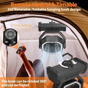 Portable 20000mAh Rechargeable Multifunctional Desk <b>Fan</b> with 3 Light Colors Remote Control for Outdoor Camping - Product Image 5