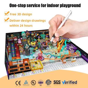Équipement de terrain de jeux intérieur commercial personnalisé, aire de jeux souple pour enfants avec toboggan double interactif en plastique pour centre commercial - Product Image 5