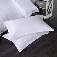 Taie d'oreiller 100 % coton satiné blanc uni, type enveloppe, pour hôtel, vente en gros pour ensemble de literie