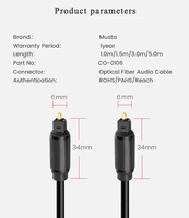 Câble audio optique Toslink blindé de haute qualité plaqué or 24 carats avec gaine en PVC, connecteur mâle-mâle pour haut-parleur HDTV