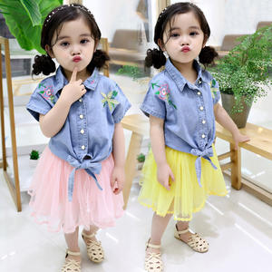 Artículos Más Vendidos, Conjunto de 2 Piezas de Verano, Ropa para Niñas, Camisetas para Bebés, Vestido Vaquero para Niños, de Distribuidor de Indonesia - Product Image 4