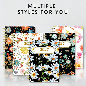 Agenda 2027 Settimanale e Mensile con Design Floreale, Rilegatura a Spirale, Citazioni Ispirazionali, Ampie Pagine Giornaliere - Product Image 6