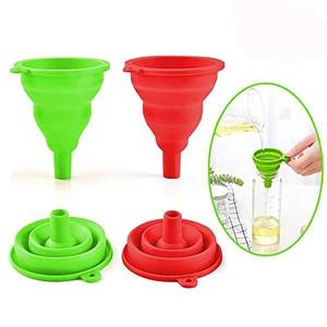 Entonnoir pliable en silicone de qualité alimentaire, écologique, facile à plier, design classique, pour le transfert d'eau, d'huile et de liquides - Product Image 1