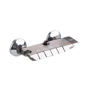 Mitigeur <span class=keywords><strong>de</strong></span> <span class=keywords><strong>douche</strong></span> thermostatique en laiton 4 voies, série Piano, avec panneau <span class=keywords><strong>de</strong></span> <span class=keywords><strong>douche</strong></span> à effet pluie et <span class=keywords><strong>pommeau</strong></span> <span class=keywords><strong>de</strong></span> <span class=keywords><strong>douche</strong></span> carré - Product Image 1