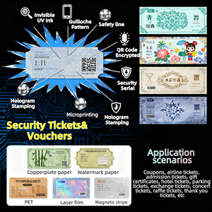 Bons Cadeaux de Luxe Anti-contrefaçon Billets Feuille d'Or Hologramme UV Filigrane Restaurant Bons de Réduction en Espèces Papier - Product Image 4