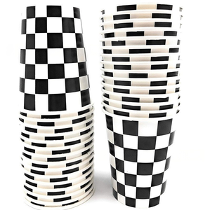 DAMAI Black White Checkered Flag <b>Disposable</b> Paper Plates Racing Theme Party <b>Tableware</b> Set Boys Two Fast Birthday Race Car Party - Product Image 2