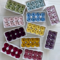 Grosir 8pcs Bunga Mawar Abadi Buatan Tangan Ramah Lingkungan Grade AB 4-5cm 8pcs Bahan Pengiriman untuk Hadiah Tahun Baru