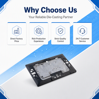 Châssis de dispositif électronique en aluminium moulé sous pression ADC12 personnalisé, usinage CNC de précision, fabrication directe d'usine OEM