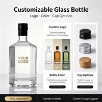 Bouteille de whisky et de brandy en verre carrée haut de gamme de 500 ml, finition givrée avec estampage à chaud, décalcomanie pour bouchon à vis mat ou brillant, emballage inclus