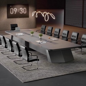 Simple Modern Large Conference Table Chair Set Light Luxury Wood Corners for Employee Training <strong>Long</strong> <strong>Desk</strong> for - Product Image 1