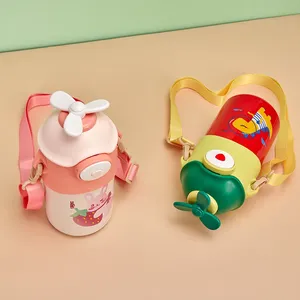 Wholesale 450ml Cartoon Stainless Steel Tumbler 304 Vacuum Kids Water Bottle <b>Straw</b> Temperature Display 6-12 - Product Image 3