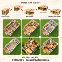 Vorgefertigtes Erweiterbares Wohncontainerhaus Gartenschuppen 3-Zimmer-Haus Vorgefertigtes Modulares Heim