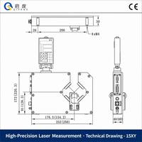 Jauge de diamètre laser QP-15XY à deux axes haute précision pour filament PLA 3D (1,75 mm à 3 mm max) et PVC, avec affichage RS485