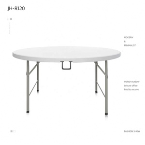 Tables en plastique de 8 pieds, tables rondes pliantes de <span class=keywords><strong>6</strong></span> pieds pour 10 <span class=keywords><strong>personnes</strong></span> - Product Image 5