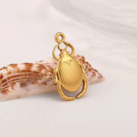 Pendentifs en acier inoxydable plaqué or avec breloques en forme de scarabée, coccinelle, escargot, fleur, cœur, cerise rouge pour la fabrication de bijoux