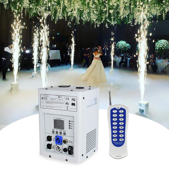 Free Shipping USA Warehouse 750W White DMX512 Remote Control Sparkler Cold Spark Machine