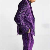 Veste de costume 2 pièces en velours pour homme, blazer avec épaulettes rembourrées, OEM