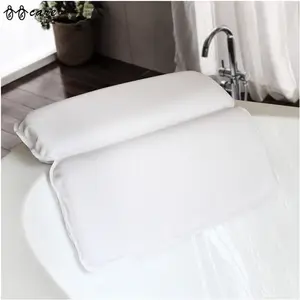 BBCare 온천장 목욕 베개, 7 개의 흡입 컵을 가진 어깨와 목 지원을 위한 호화스러운 2 패널 디자인 욕조 베개