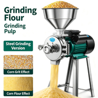 Moulin à grains électrique compact sec et humide en acier inoxydable, broyeur domestique et commercial pour maïs, soja, arachides