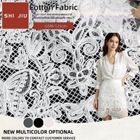 Tissu floral pour vêtements féminins, dentelle soluble dans l'eau 100% coton, tissu pour robe hawaïenne, tissu en coton, dentelle brodée