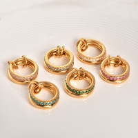 Bague empilable multicouche en zircon, bijoux de mode, bagues en acier inoxydable inaltérable, Joyas De Acero Inoxidable Al Por Mayor