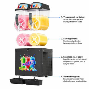 Machine à slush professionnelle à <span class=keywords><strong>double</strong></span> réservoir en acier inoxydable, grande capacité, 220V, <span class=keywords><strong>prix</strong></span> usine, certifiée CE, garantie <span class=keywords><strong>1</strong></span> an - Product Image 3