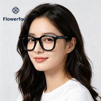Lunettes Vintage en Acétate Flowerfour FFM3010 pour Adultes, Monture Épaisse Pleine, Lunettes Optiques, Montures de Lunettes de Mode