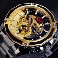 Montres mécaniques automatiques de luxe de haute qualité pour hommes, montres-bracelets sportives à squelette ajouré, style business et mode
