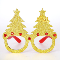 Lunettes de fête de Noël en forme de bois de cerf doré, ornées de diamants, avec rennes scintillants, pour photomaton de Noël - Vente chaude