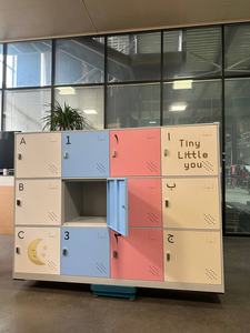 ตู้เก็บของเหล็กแบบกำหนดเองจากโรงงาน 12 ประตู สำหรับใส่กระเป๋านักเรียน ตู้ล็อกเกอร์โลหะสำหรับโรงเรียน ตู้โลหะสำนักงาน ครึ่งสูง สำหรับโฮมออฟฟิศ - Product Image 5