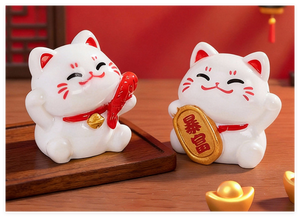 Resina in miniatura gatto fortunato zodiaco cinese ornamenti figurina regali artigianali in miniatura sculture di animali per decorazione cake topper - Product Image 5