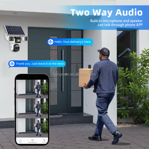 Hongnaer 6K 12MP AOV 5G WiFi6 Drahtlose 4G Solar Security PTZ Kamera O-KAM Pro <span class=keywords><strong>3</strong></span> Objektiv Outdoor WiFi 4G Sim Karte CCTV Solar kamera - Product Image 5