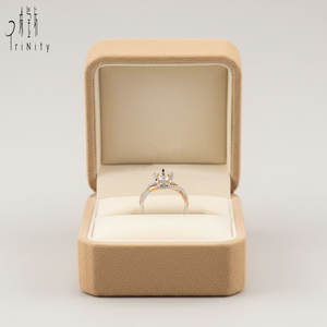 Fournisseur de Hong Kong, bague de fiançailles pour femme en or blanc et rose 18 carats massif avec diamant naturel véritable et pierre centrale - Product Image 5