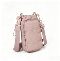 Sac bandoulière léger et minimaliste pour femme, en tissu doux, multi-poches, décontracté, pour le quotidien et les voyages, sac à bouteille d'eau pour femme