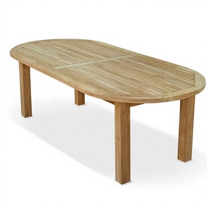 Table à manger pliante en teck massif moderne et durable avec coussin non imperméable pour terrasse extérieure et usage extérieur - Product Image 1