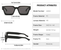 2025 luxe marque hommes lunettes De soleil bas prix unisexe Uv400 carré épais noir cadre hommes lecture classique lunettes De soleil Gafas De Sol