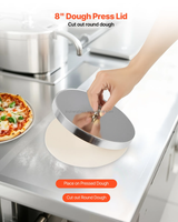 Laminoir à pâte à pizza automatique et machine à pâtes électrique professionnelle, épaisseur réglable, pour boulangerie, avec couvercle de pressage de pâte