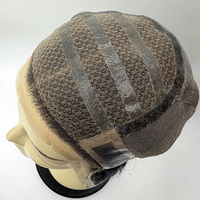 Perruque médicale pour l'alopécie, entièrement en silicone, nouée à la main, cheveux humains vierges européens, sans colle, antidérapante