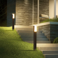 Lámpara de Jardín LED Negra Minimalista, Duradera, de Aluminio Fundido a Presión, IP65, para Caminos Exteriores, con Estaca para el Suelo