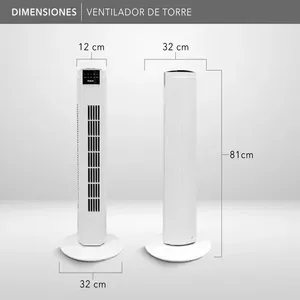 Ventilador de Torre blanco RCA de MM 60 Hz con instalación de pedestal de control remoto digital para uso doméstico hecho de plástico - Product Image 1