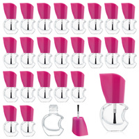 Vente en gros de flacons de vernis à ongles en verre transparent ronds de 5 ml, 10 ml, 15 ml pour vernis gel UV avec impression sérigraphique et bouchon rond