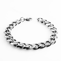 Vente en gros pas de décoloration argent métal couleur placage Hip Hop acier inoxydable 3mm 5mm 7mm 8mm 9mm 11mm largeur cubain lien chaîne Bracelet