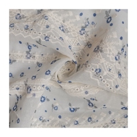 2024 nouveauté coton Polyester processus de mélange impression et tissu de broderie à motif brodé à larges rayures pour Textile